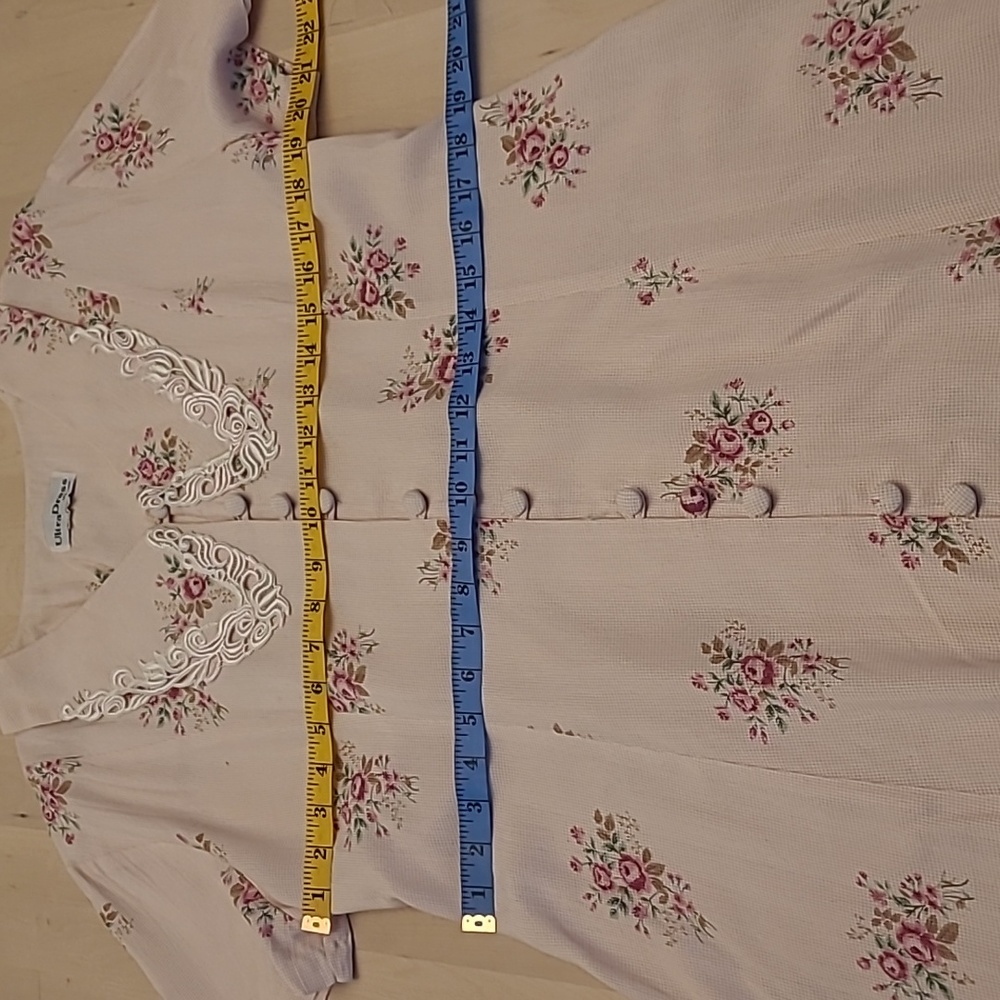 LIKE NEW VTG ULTRA DRESS Floral Kitschy Rose Print - Picture 5 of 14